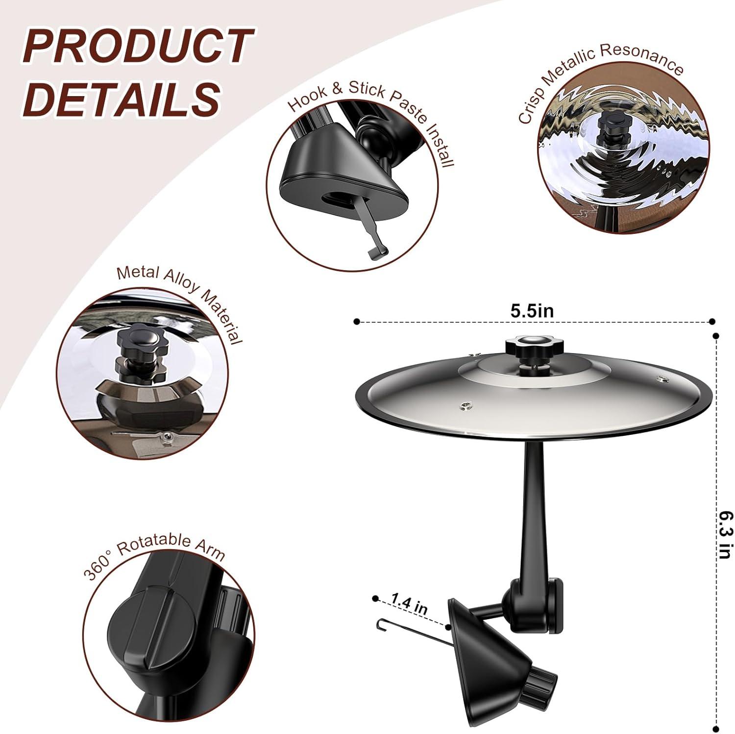 image2 Pack Car Cymbal Drum Air Vent Mini Metal Drum Crash Cymbal for Car Dashboard Funny Musical Instruments Gadget for Drummer Music Lovers Gift