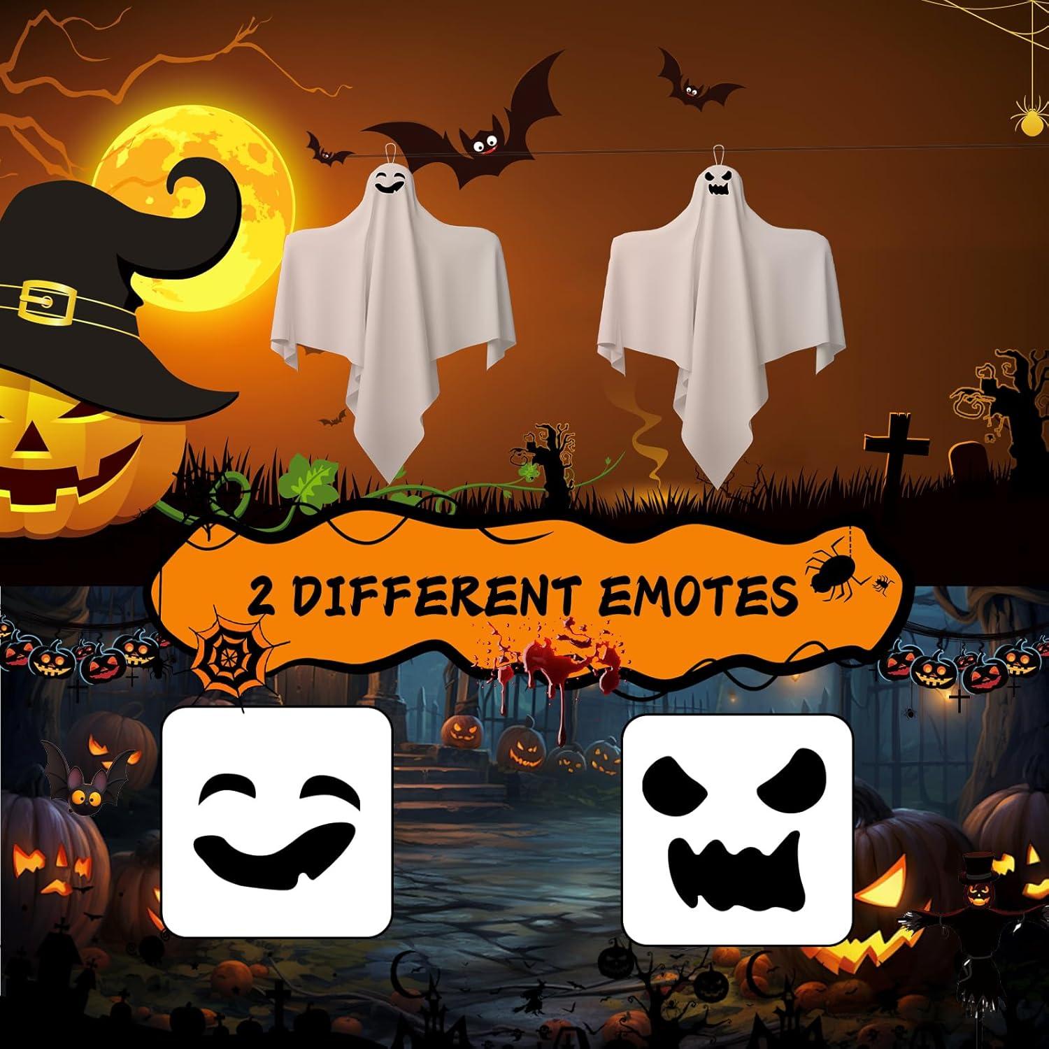 image31 Inch Halloween Hanging Ghosts Decoration Outdoor Indoor Cute Flying White Ghost Decor for Home Halloween Party Porch Yard Garden Spooky Stuff Props 4 PCS Ghost2 Ghost