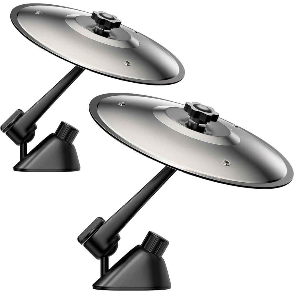 imageCar Cymbal Drum Air Vent Mini Metal Drum Crash Cymbal for Car Dashboard Funny Musical Instruments Gadget for Drummer Music Lovers Gift Sliver2 PC Sliver