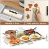 imageElectric Food Warming Mat Silicone Food Warmer for Parties Buffet Portable Fast Heating Pads for Food Pizza Coffee Tea Heater Meat Defrosting Tray Adjustable Temperature BlueWhite