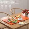 imageElectric Food Warming Mat Silicone Food Warmer for Parties Buffet Portable Fast Heating Pads for Food Pizza Coffee Tea Heater Meat Defrosting Tray Adjustable Temperature BlueOrange