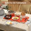 imageElectric Food Warming Mat Silicone Food Warmer for Parties Buffet Portable Fast Heating Pads for Food Pizza Coffee Tea Heater Meat Defrosting Tray Adjustable Temperature BlueOrange