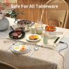 imageElectric Food Warming Mat Silicone Food Warmer for Parties Buffet Portable Fast Heating Pads for Food Pizza Coffee Tea Heater Meat Defrosting Tray Adjustable Temperature BlueWhite