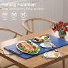 imageElectric Food Warming Mat Silicone Food Warmer for Parties Buffet Portable Fast Heating Pads for Food Pizza Coffee Tea Heater Meat Defrosting Tray Adjustable Temperature BlueBlue