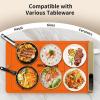 imageFood Warming Mat Electric Silicone Heating Tray for Food 500W Full Surface Graphene Heating Adjustable Temperature ampamp Timer Portable Food Warmer for Parties Travel Home BuffetsOrange