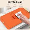 imageFood Warming Mat Electric Silicone Heating Tray for Food 500W Full Surface Graphene Heating Adjustable Temperature ampamp Timer Portable Food Warmer for Parties Travel Home BuffetsOrange