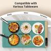 imageFood Warming Mat Electric Silicone Heating Tray for Food 500W Full Surface Graphene Heating Adjustable Temperature ampamp Timer Portable Food Warmer for Parties Travel Home BuffetsBlue