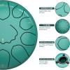 imageRain Drum for Outside Garden 6 Inches 8 Notes Steel Tongue Chakra Drums Waterproof Echo Rain Chime Meditation Drums Musical Instruments for Adult Gift with Bag Music Book Drum Mallets BlackLake Blue