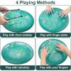 imageRain Drum for Outside Garden 6 Inches 8 Notes Steel Tongue Chakra Drums Waterproof Echo Rain Chime Meditation Drums Musical Instruments for Adult Gift with Bag Music Book Drum Mallets BlackLake Blue
