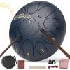 imageRain Drum for Outside Garden 6 Inches 8 Notes Steel Tongue Chakra Drums Waterproof Echo Rain Chime Meditation Drums Musical Instruments for Adult Gift with Bag Music Book Drum Mallets BlackNavy Blue