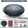 imageRain Drum for Outside Garden 6 Inches 8 Notes Steel Tongue Chakra Drums Waterproof Echo Rain Chime Meditation Drums Musical Instruments for Adult Gift with Bag Music Book Drum Mallets BlackNavy Blue