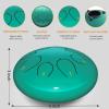 imageRain Drum for Outside Garden 6 Inches 8 Notes Steel Tongue Chakra Drums Waterproof Echo Rain Chime Meditation Drums Musical Instruments for Adult Gift with Bag Music Book Drum Mallets BlackLake Blue