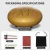 imageRain Drum for Outside Garden 6 Inches 8 Notes Steel Tongue Chakra Drums Waterproof Echo Rain Chime Meditation Drums Musical Instruments for Adult Gift with Bag Music Book Drum Mallets BlackGold