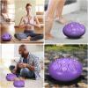 imageRain Drum for Outside Garden 6 Inches 8 Notes Steel Tongue Chakra Drums Waterproof Echo Rain Chime Meditation Drums Musical Instruments for Adult Gift with Bag Music Book Drum Mallets BlackPurple