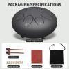 imageRain Drum for Outside Garden 6 Inches 8 Notes Steel Tongue Chakra Drums Waterproof Echo Rain Chime Meditation Drums Musical Instruments for Adult Gift with Bag Music Book Drum Mallets BlackBlack
