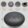 imageRain Drum for Outside Garden 6 Inches 8 Notes Steel Tongue Chakra Drums Waterproof Echo Rain Chime Meditation Drums Musical Instruments for Adult Gift with Bag Music Book Drum Mallets BlackBlack