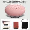 imageRain Drum for Outside Garden 6 Inches 8 Notes Steel Tongue Chakra Drums Waterproof Echo Rain Chime Meditation Drums Musical Instruments for Adult Gift with Bag Music Book Drum Mallets BlackPink