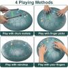 imageRain Drum for Outside Garden 6 Inches 8 Notes Steel Tongue Chakra Drums Waterproof Echo Rain Chime Meditation Drums Musical Instruments for Adult Gift with Bag Music Book Drum Mallets BlackMoss Blue