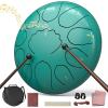 imageRain Drum for Outside Garden 6 Inches 8 Notes Steel Tongue Chakra Drums Waterproof Echo Rain Chime Meditation Drums Musical Instruments for Adult Gift with Bag Music Book Drum Mallets BlackLake Blue