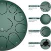 imageRain Drum for Outside Garden 6 Inches 8 Notes Steel Tongue Chakra Drums Waterproof Echo Rain Chime Meditation Drums Musical Instruments for Adult Gift with Bag Music Book Drum Mallets Blackgreen
