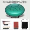 imageRain Drum for Outside Garden 6 Inches 8 Notes Steel Tongue Chakra Drums Waterproof Echo Rain Chime Meditation Drums Musical Instruments for Adult Gift with Bag Music Book Drum Mallets BlackLake Blue