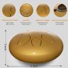 imageRain Drum for Outside Garden 6 Inches 8 Notes Steel Tongue Chakra Drums Waterproof Echo Rain Chime Meditation Drums Musical Instruments for Adult Gift with Bag Music Book Drum Mallets BlackGold