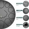 imageRain Drum for Outside Garden 6 Inches 8 Notes Steel Tongue Chakra Drums Waterproof Echo Rain Chime Meditation Drums Musical Instruments for Adult Gift with Bag Music Book Drum Mallets BlackBlack