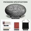 imageRain Drum for Outside Garden 6 Inches 8 Notes Steel Tongue Chakra Drums Waterproof Echo Rain Chime Meditation Drums Musical Instruments for Adult Gift with Bag Music Book Drum Mallets BlackStar Sliver