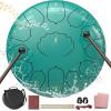 imageRain Drum for Outside Garden 6 Inches 8 Notes Steel Tongue Chakra Drums Waterproof Echo Rain Chime Meditation Drums Musical Instruments for Adult Gift with Bag Music Book Drum Mallets BlackLake Blue