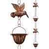 image88ft Rain Chains for Gutters Outside Rain Catcher Chain with 6 Metal Cups ampamp Hummingbird Decor Adjustable Hanging Rain Hutter Chain Downspout Substitute for Garden Drainage ampamp Eaves