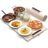 imageElectric Food Warming Mat Silicone Food Warmer for Parties Buffet Portable Fast Heating Pads for Food Pizza Coffee Tea Heater Meat Defrosting Tray Adjustable Temperature BlueWhite