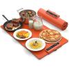 imageElectric Food Warming Mat Silicone Food Warmer for Parties Buffet Portable Fast Heating Pads for Food Pizza Coffee Tea Heater Meat Defrosting Tray Adjustable Temperature BlueOrange