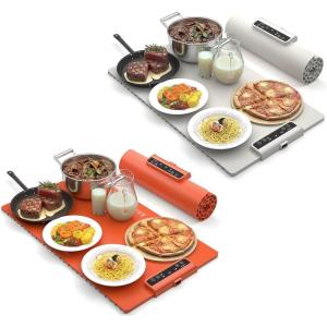 image2 Pcs Electric Food Warming Mat Innowarmer Silicone Food Warmer for Parties Buffet Portable Fast Heating Pads for Food Pizza Coffee Tea Heater Meat Defrosting Tray Adjustable Temperature